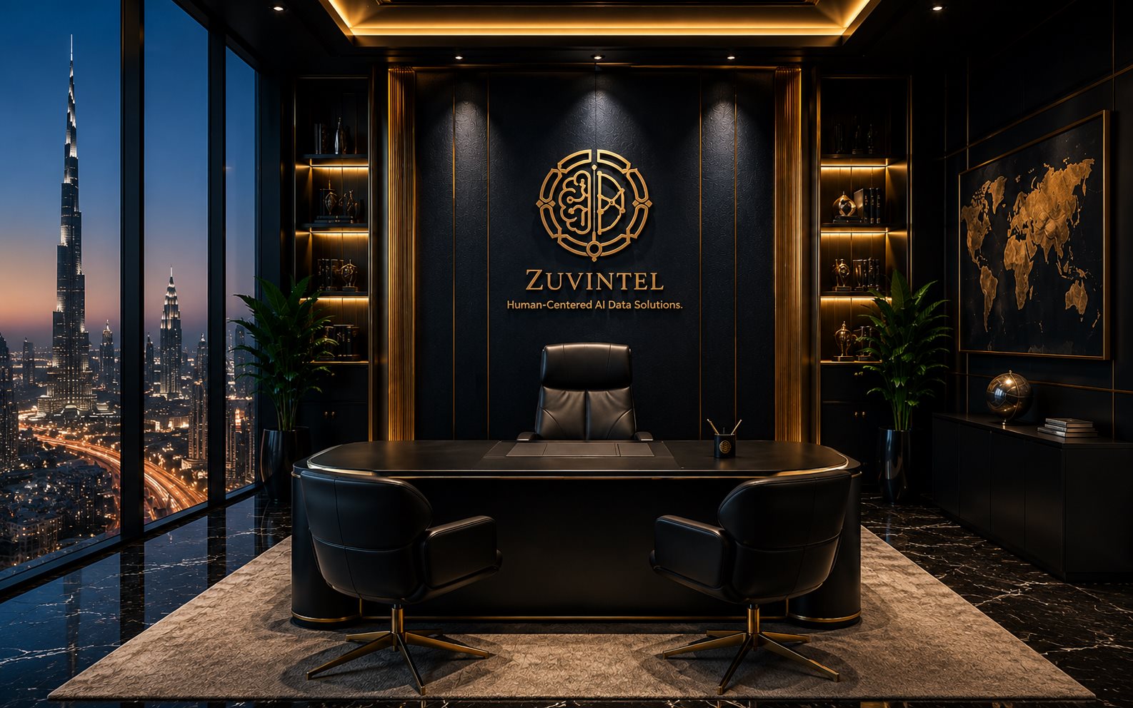 Zuvintel headquarters — executive office interior